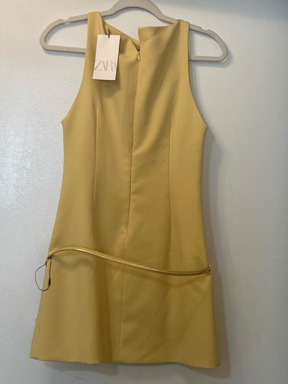 Zara Pale Yellow Sleeveless Mini Dress